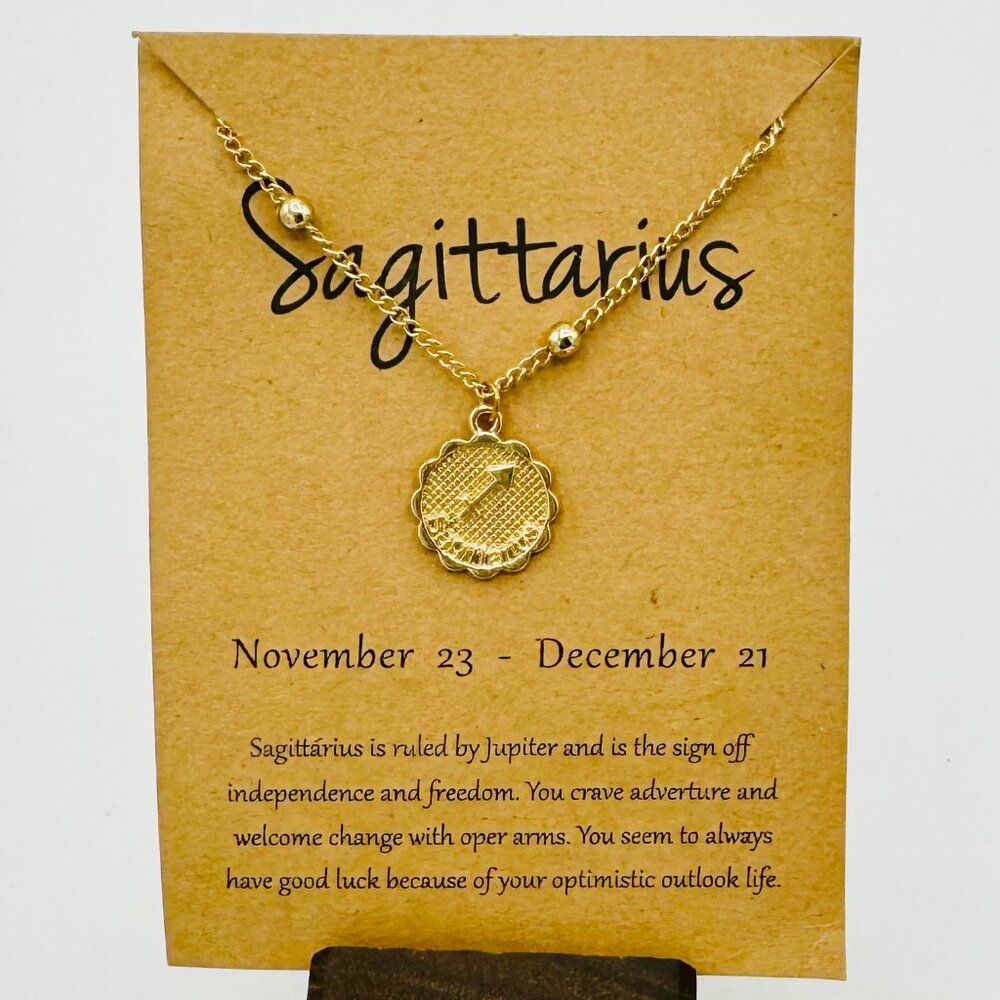 Gold Sagittarius Necklace - NWT